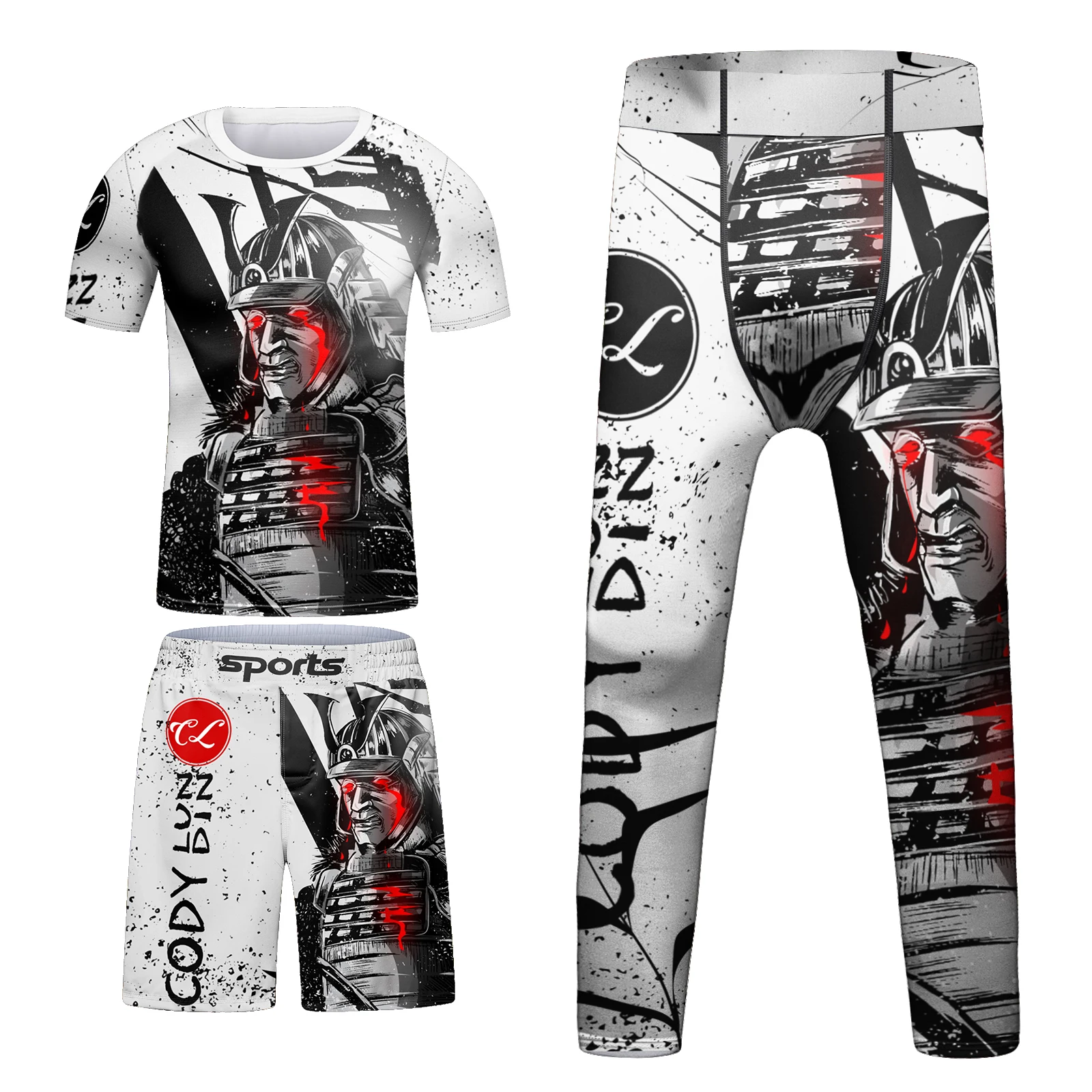 New Kid Jiu jitsu MMA Rashguard T-shirt+Pant+Shorts 3D Bjj Gi Kickboxing Jerseys Tight Boys Children Muay Thai Boxing Sportswear