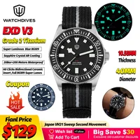 Watchdives EXD 40Mm Titanium Dive Watch Man VH31 Sweep Quartz Watches 200 Waterproof Ar Sapphire BGW9 Luminous 316L Wristwatch photo 1