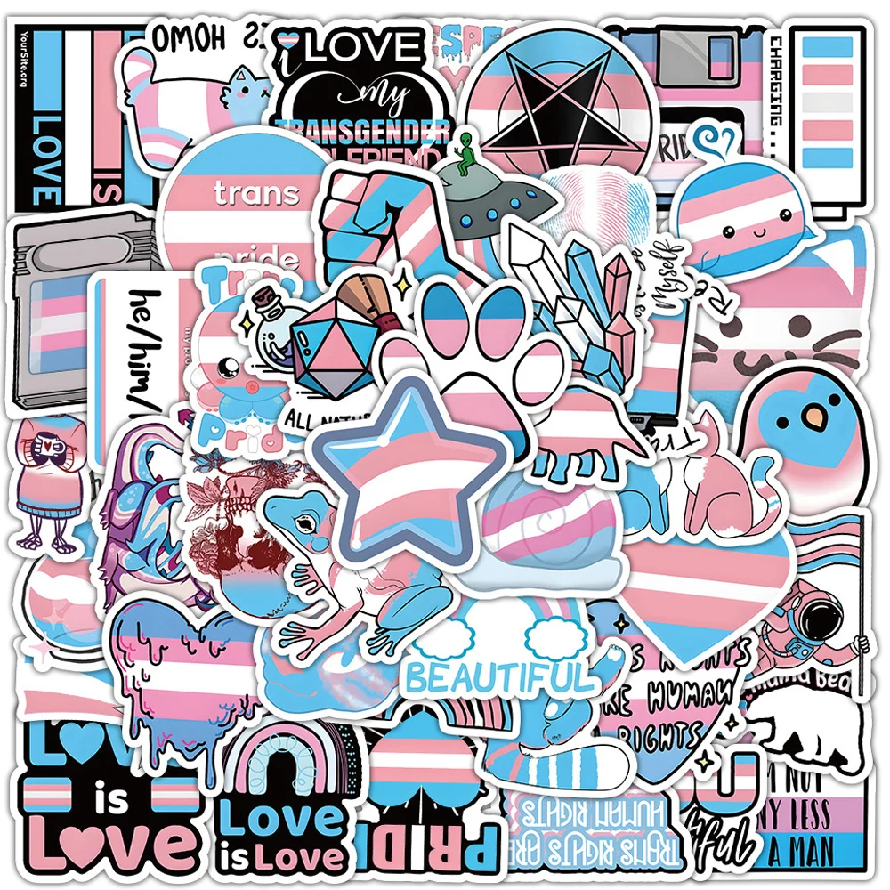 

10/30/50pcs Transgender Pride Graffiti Stickers Cartoon Decals DIY Suitcase Motorcycle Notebook Laptop Funny Decoration Sticker