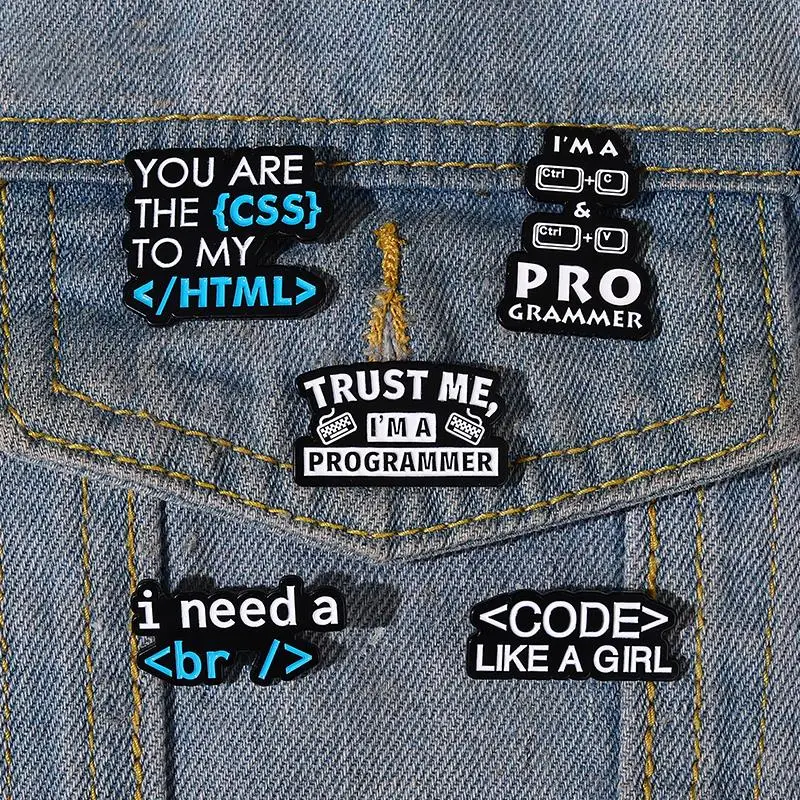 Programmer Enamel Pins Custom Creative Codes Puns Brooches Lapel Badges Funny I Need a Break Jewelry Gift for Kids Friends