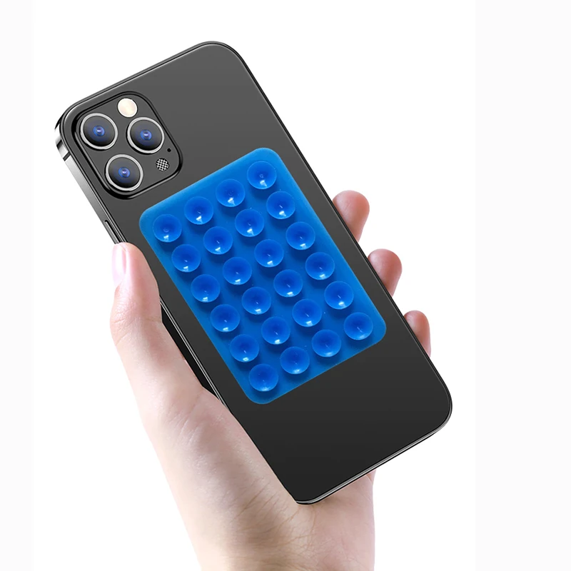 2Pcs Double Side Silicone Suction Pad For Mobile Phone Fixture Suction Cup Backed Adhesive Silicone Rubber Sucker Pad For Fixed