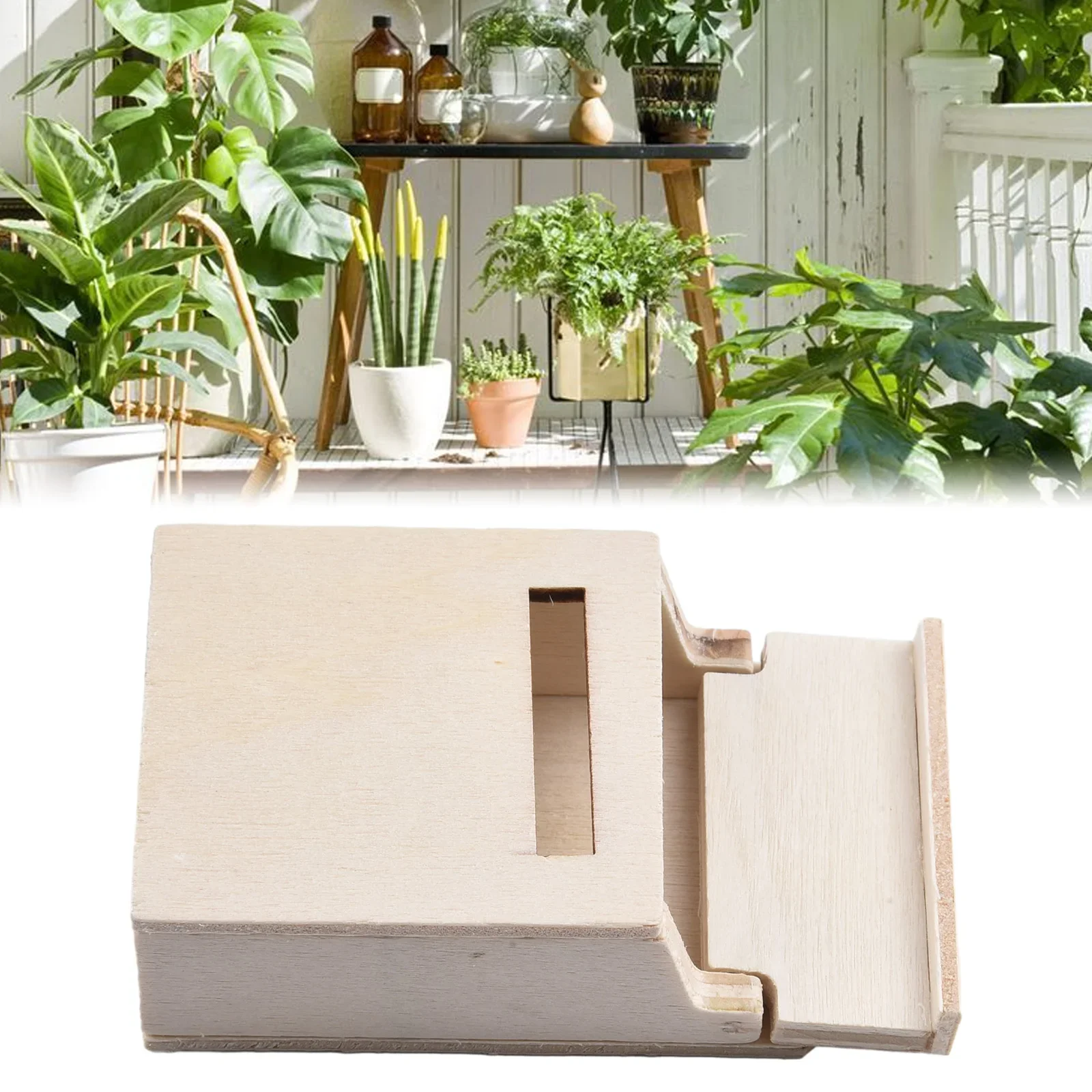 

AAAAAMiniatureBlankMailBoxHouseMini Почтовый ящик Миниатюрный деревянный флип-коробка Модель почтового ящика Мебель для дома Украшение сцены Открытый