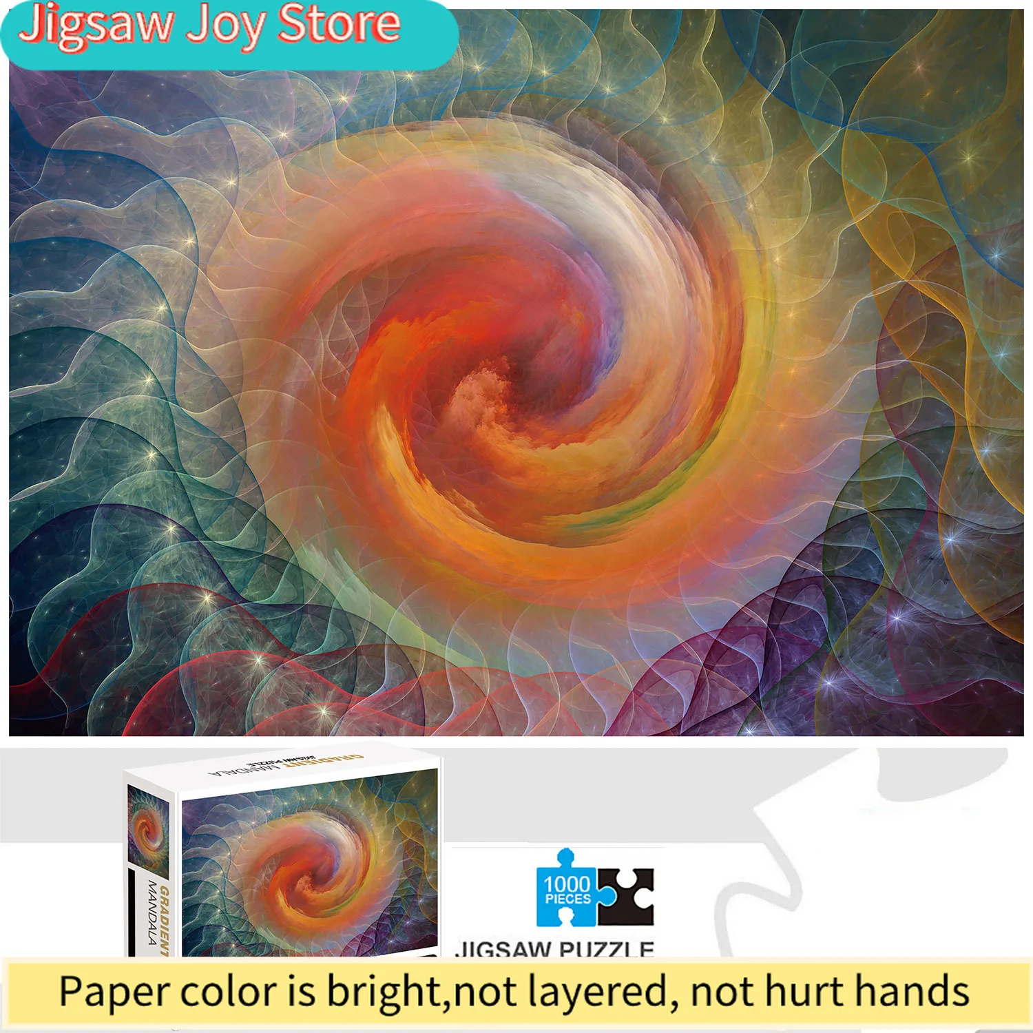 Puzzle Mandala Sfumato da 1000 Pezzi, Decorazione per la Casa, Giochi per Adulti, Divertimento in Famiglia, Puzzle da Pavimento, Giocattoli Educativi per Bambini