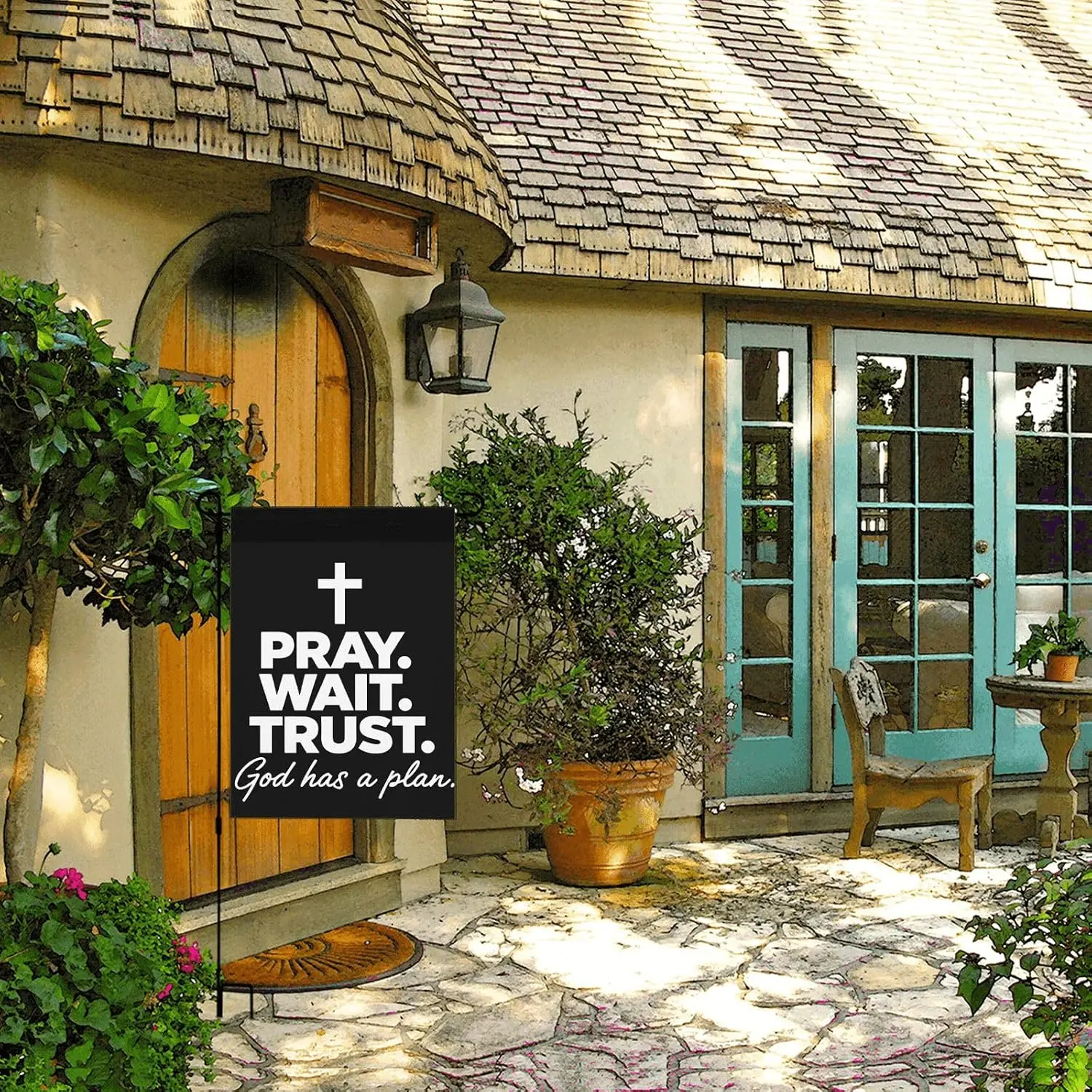 Prays Wait Trust Garden Flags Art Banner For Beach AAM