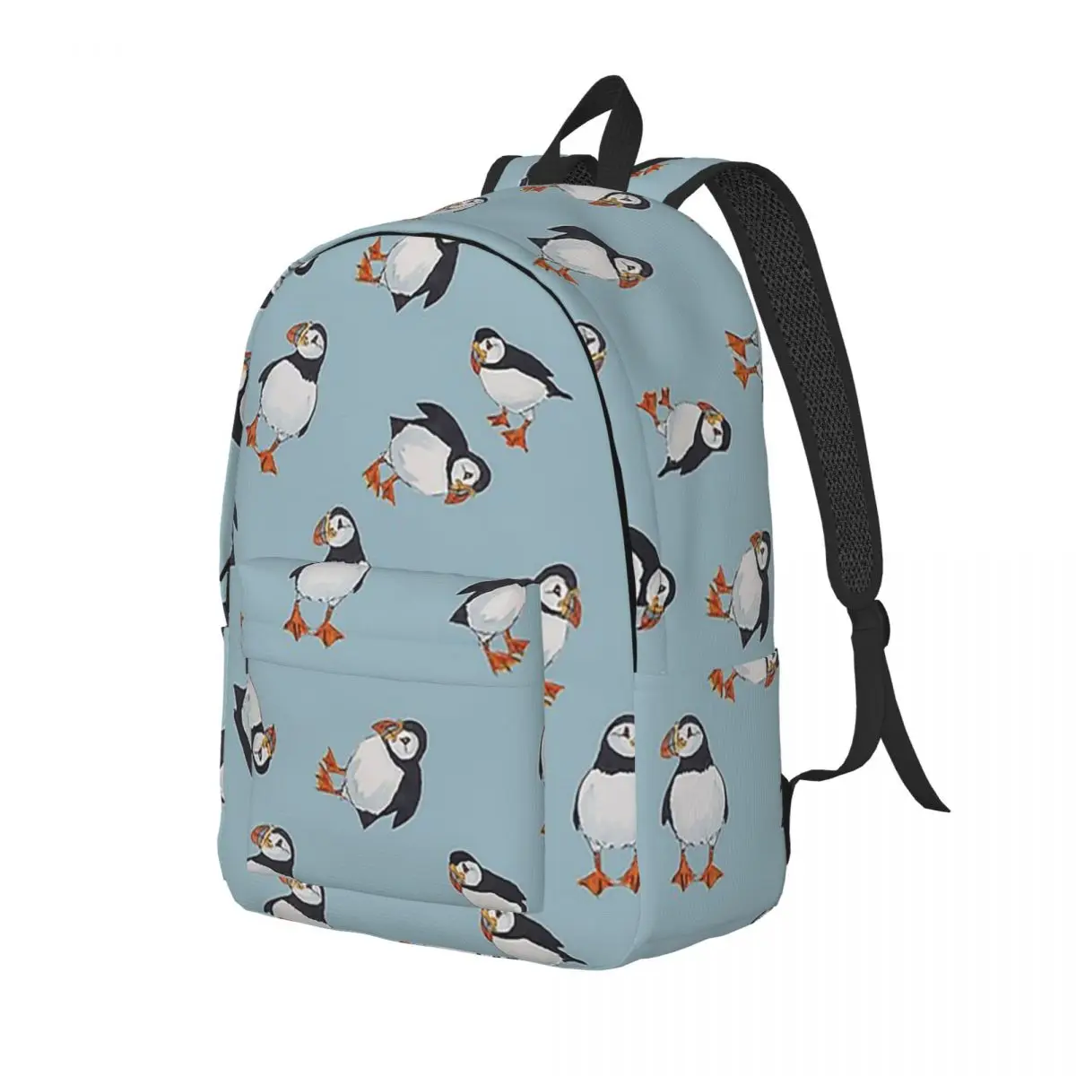 Perfectly Perfect Puffins Student Backpack School Bag Hiking Travel Daypack for Men Women Fashion Bookbag Shoulder Bags