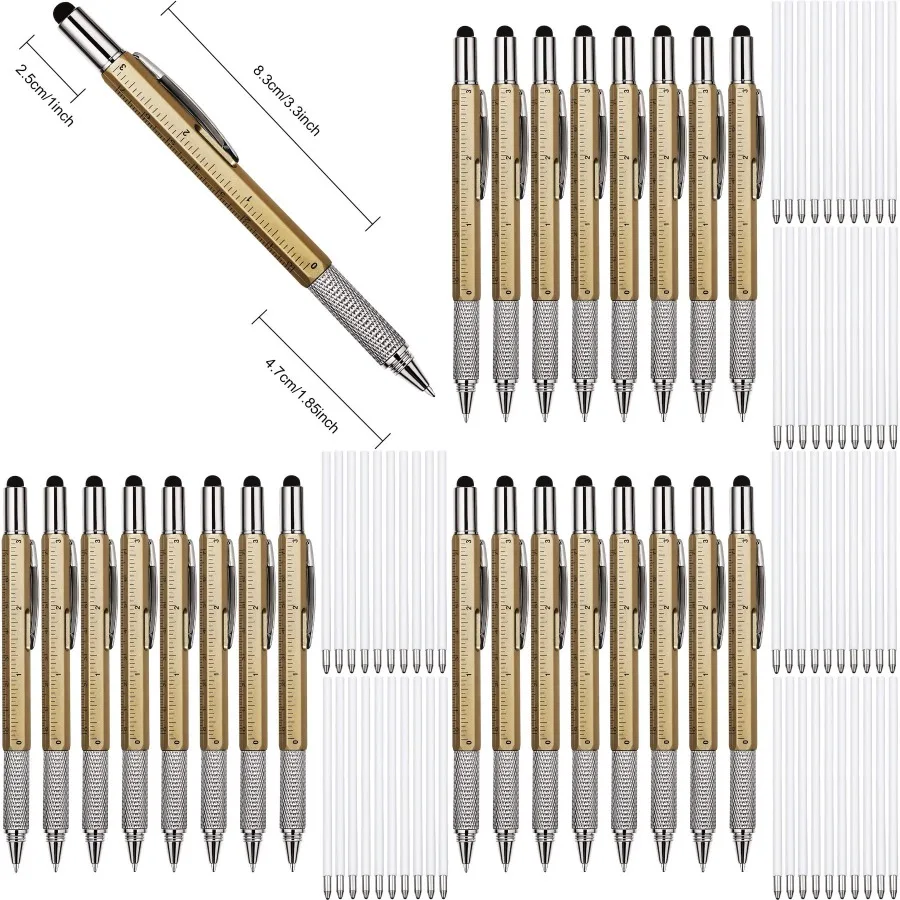 

Zhanmai 8 Pcs Multitool Pens 6 in 1 Multi-tool Pen Set with Refills for Men's Birthday Gifts Christmas Stocking Stuffers for Me