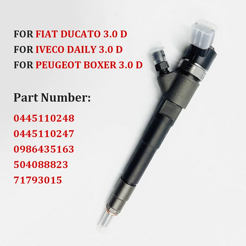 0445110248 0445110247 New Diesel Fuel Injector For FIAT Ducato Iveco Daily Peugeot Boxer 3.0 D 504088823 71793015 Auto Parts
