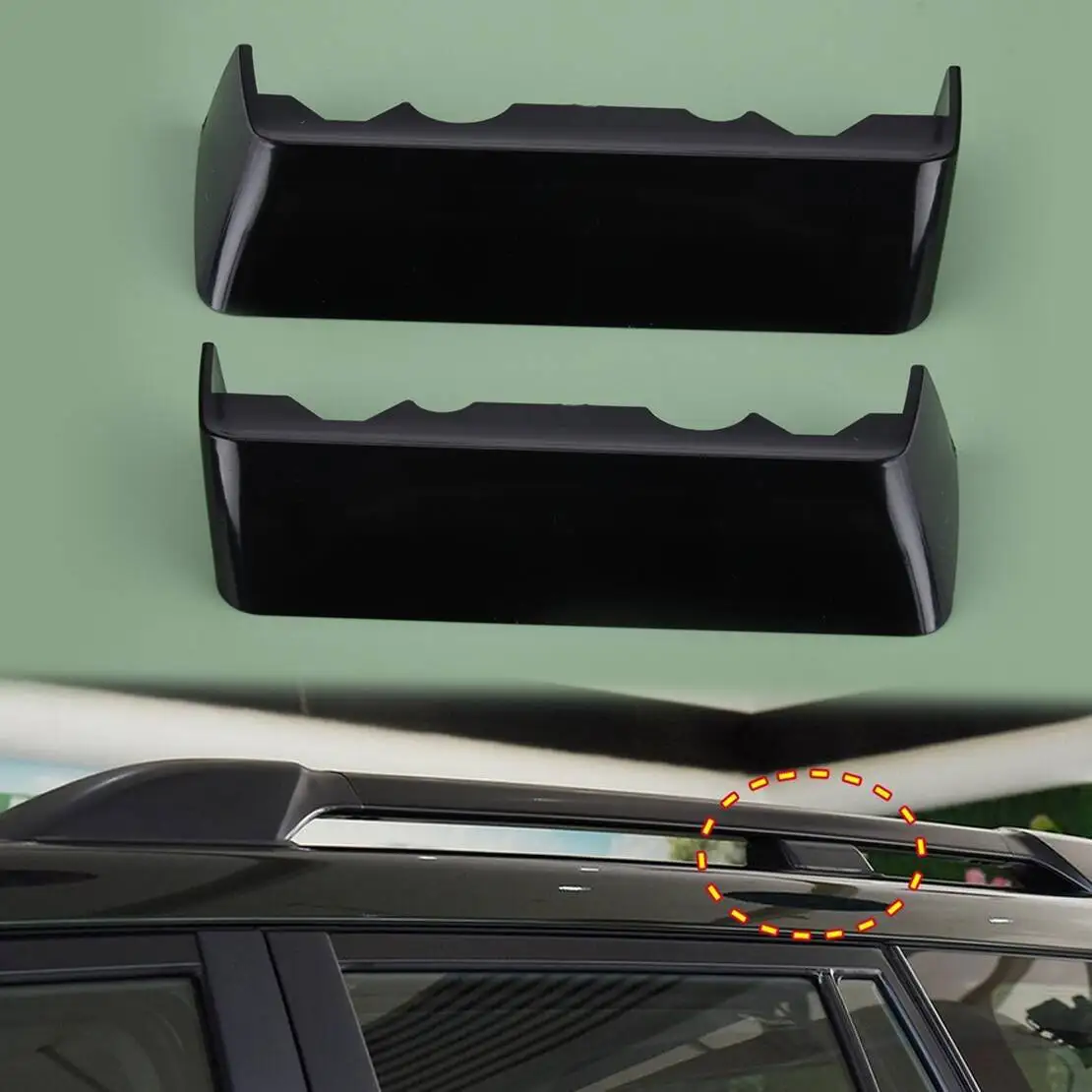 

1 Pair Black Roof Rack Center Middle Cover Plastic Fit For Toyota Land Cruiser Prado FJ150 2010 2011 2012 2013 2014 2015-2018