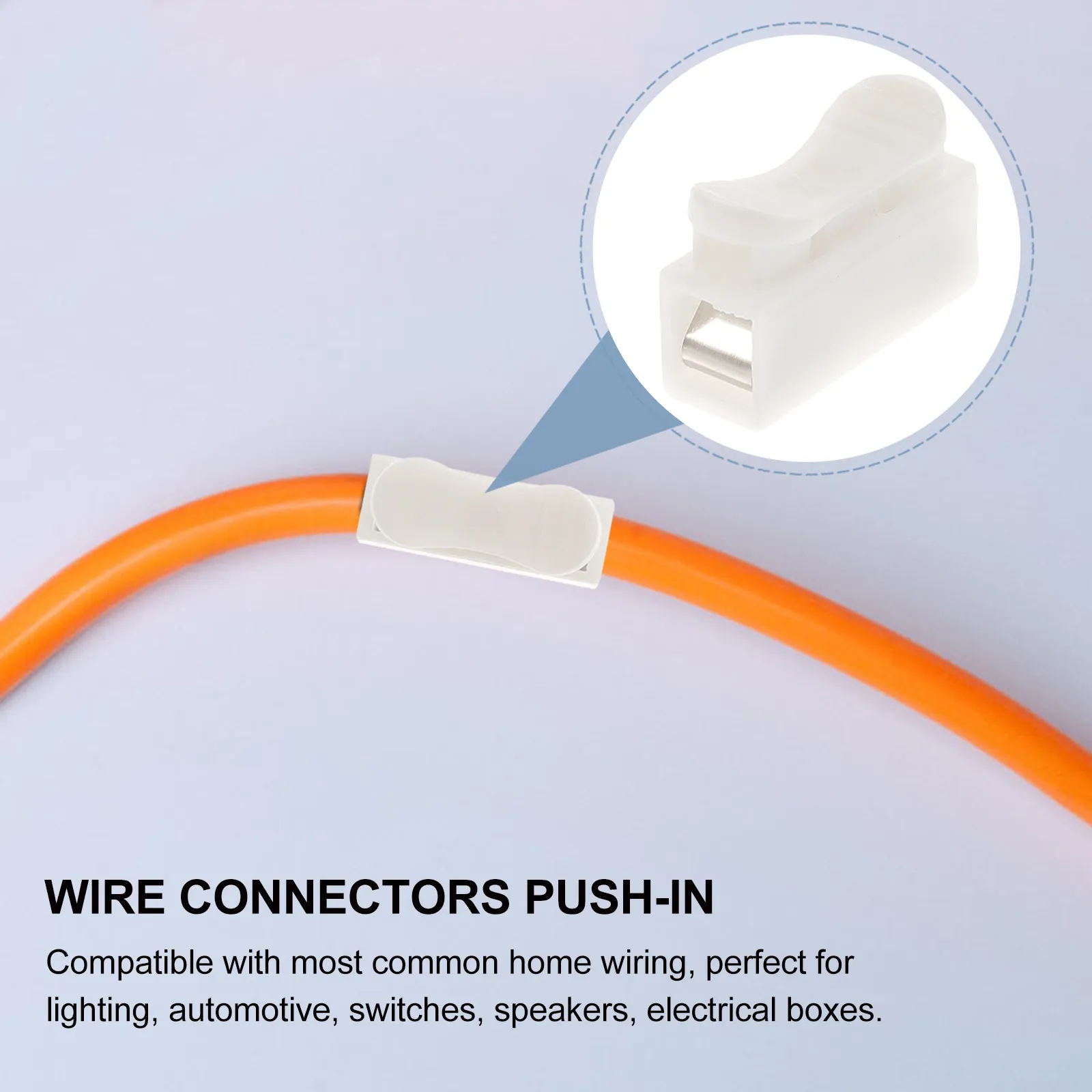 100Pcs Press Type Spring Terminal Block Wire Connector Quick Splice Terminal Block Electrical Cable Connectors for Wiring