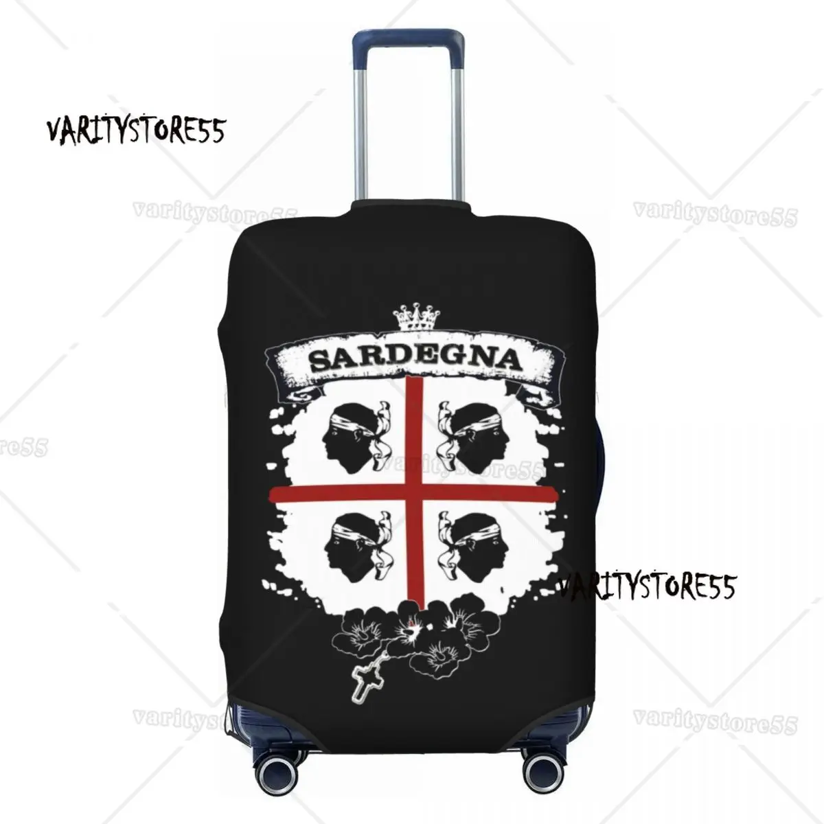 Custom Sardinia Flag Four Moors Luggage Cover  Italy Sardegna Coat of Arms Travel Suitcase Protective Covers Fits 18-32 Inch