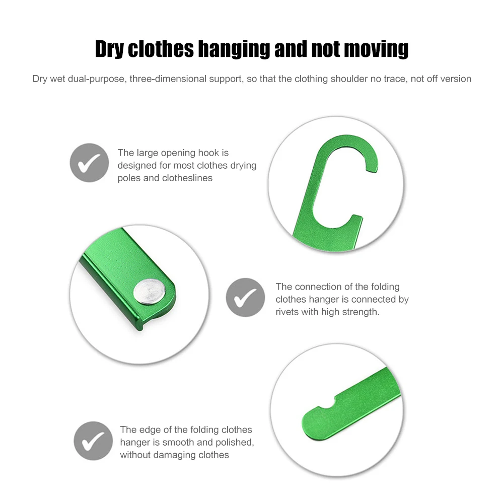 

Aluminum Alloy Clothes Drying Rack Portable Folding Clothes Hanger Space-saving Metal Hangers for Travel Accessories