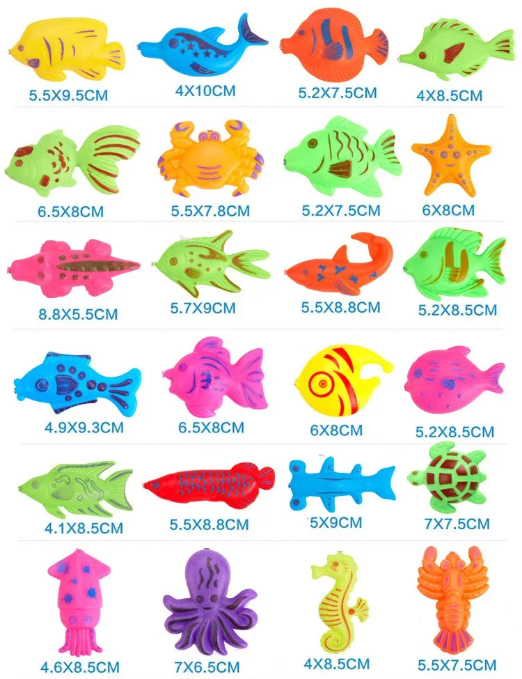 30Pcs Children Magnetic Fishing Toy Playing Water toys Fish Rod Net Set For Kids Outdoor Game Toy With Inflatable Pool Inflator