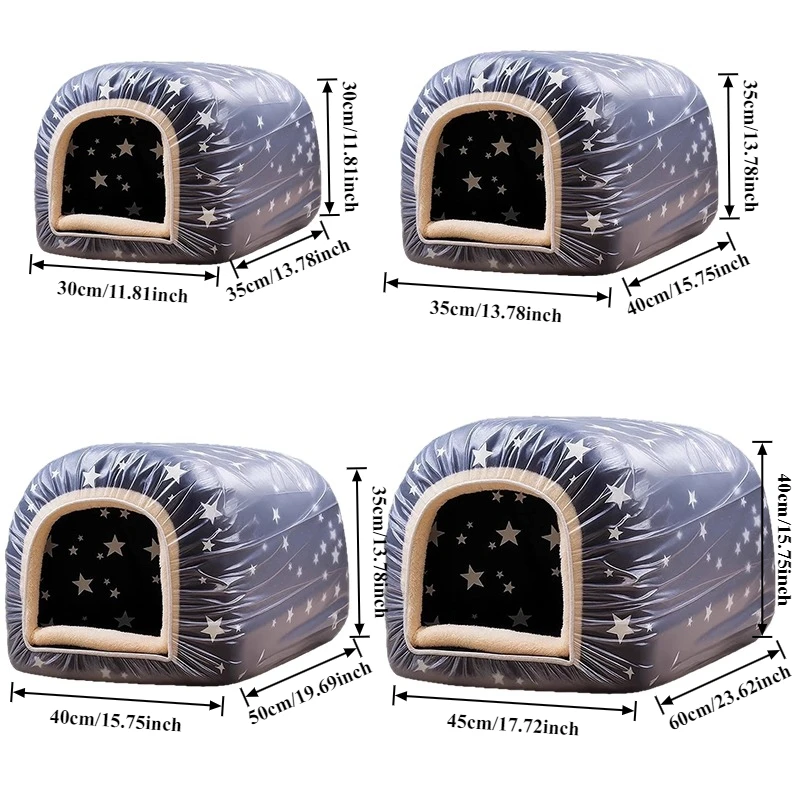 New Foldable Cat House Waterproof Outdoor Winter Warm Pet Cat Cave Sleeping Beds Tent  for Small Dog Puppy Supplies Outdoor Use view 6