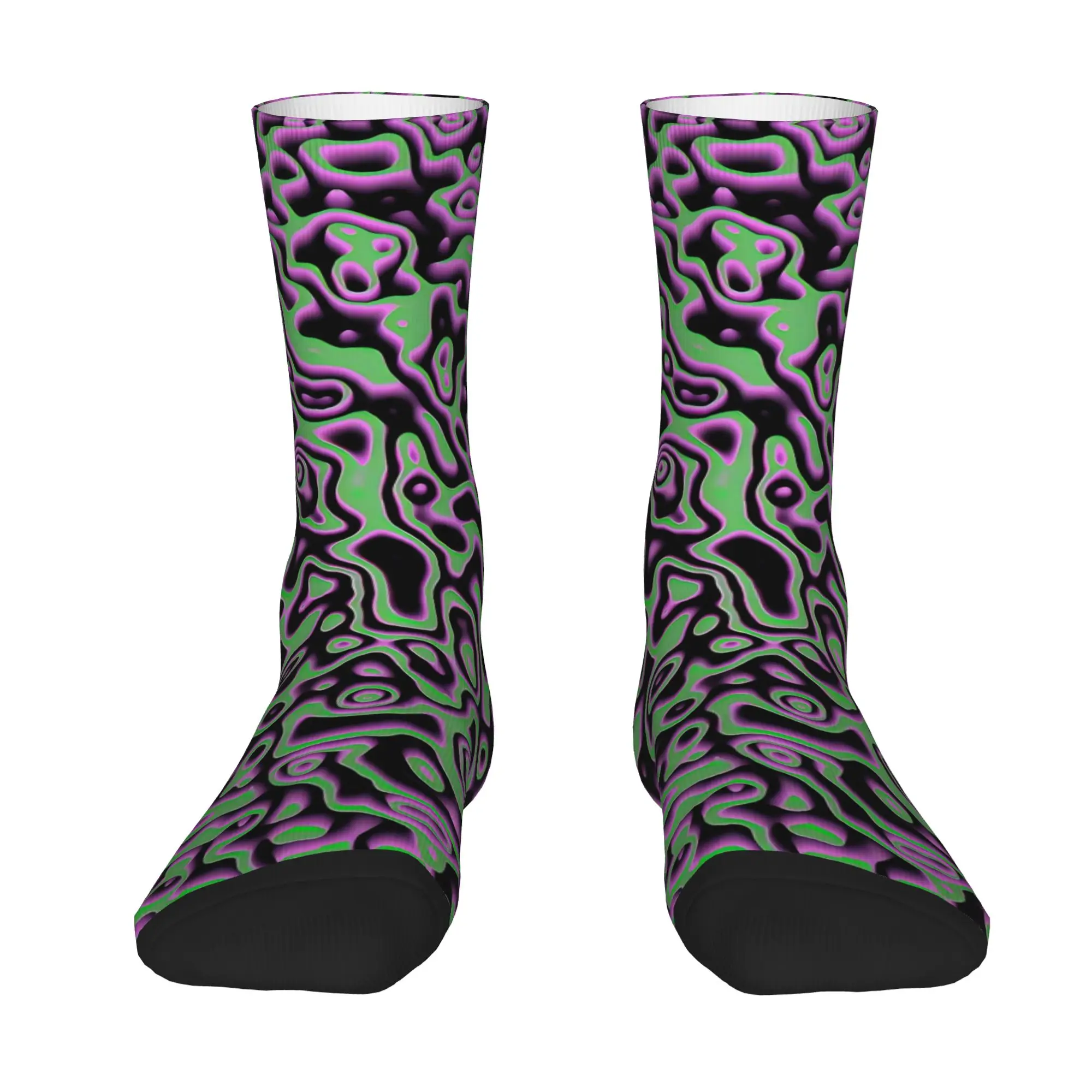 Funny Sock  Swirl stripe color block print9 Hip Hop Seamless Pattern Printed Men Socks Casual Men's Socks