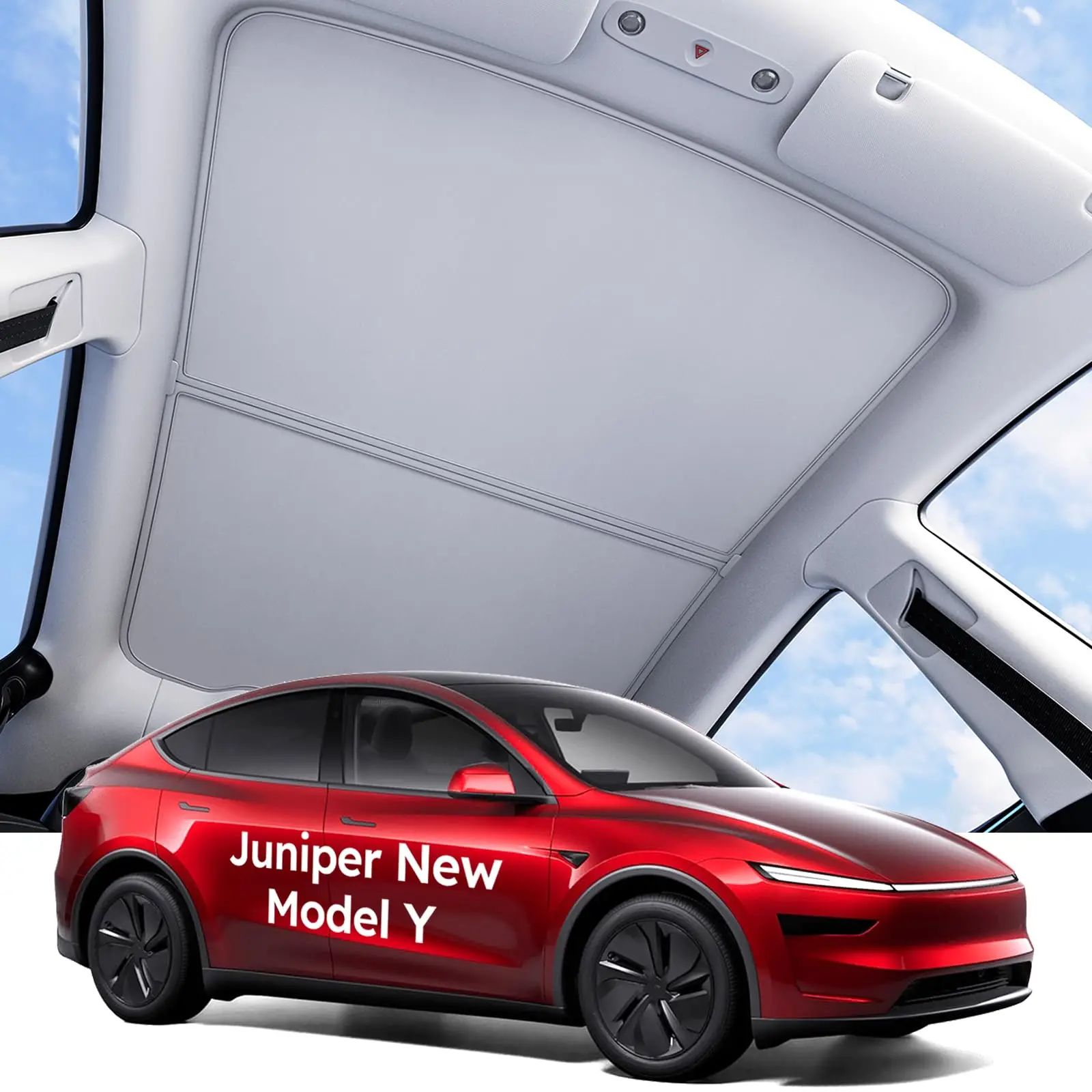 

2025 for Tesla New Model Y Juniper Accessories Sunshade Roof[Nano Ice-Crystal Coatings]3Gen Heat Insulation Glass Roof Sun Shade