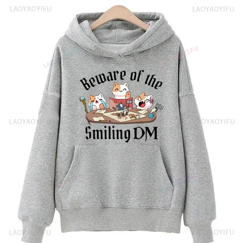 Definitely Not A Mimic Hoodies Cats Playing Dungeons and Dragons Present Funny Sweatshirt DND Man Women Winter Warmth Pullovers