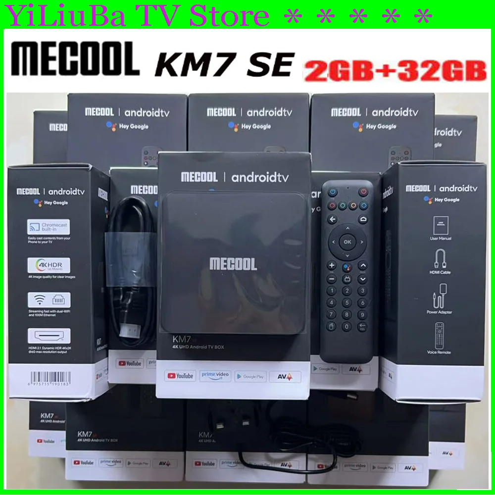 

[Подлинный]MECOOL KM7 SE Супер экономичный Android11.0 Smart TV Box 4K ATV Сертифицированный Google 2 ГБ 32 ГБ BT5.1 Бестселлер по всему миру