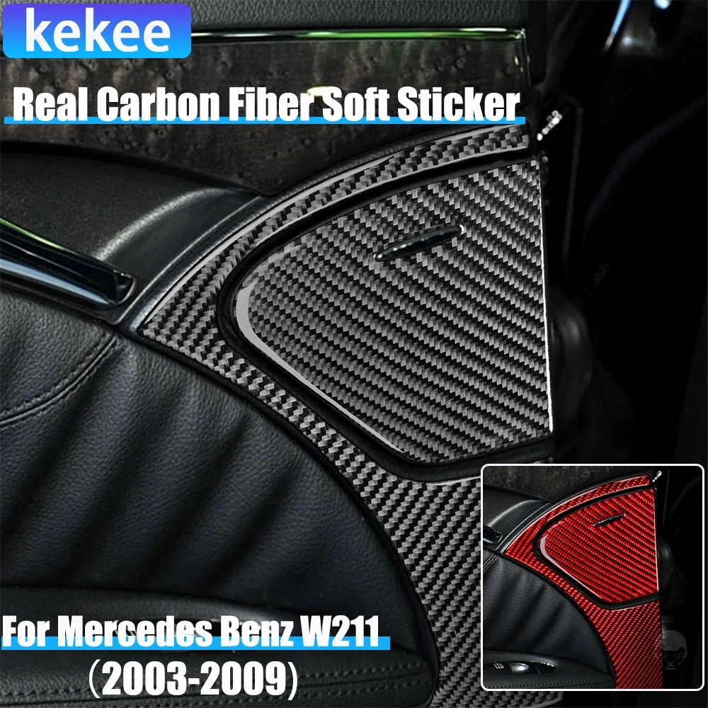 

Carbon Fiber Car Accessories Rear Ashtray Set Cover Soft Sticker For Mercedes W211 E Class 2003 2004 2005 2006 2007 2008 2009