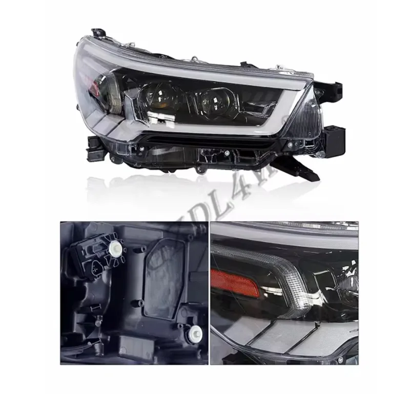 LED Headlights Assembly 6000K 55W 12V For Hilux Revo Rocco SR N80 2020-2023 Upgrade DRL Projector Lamps
