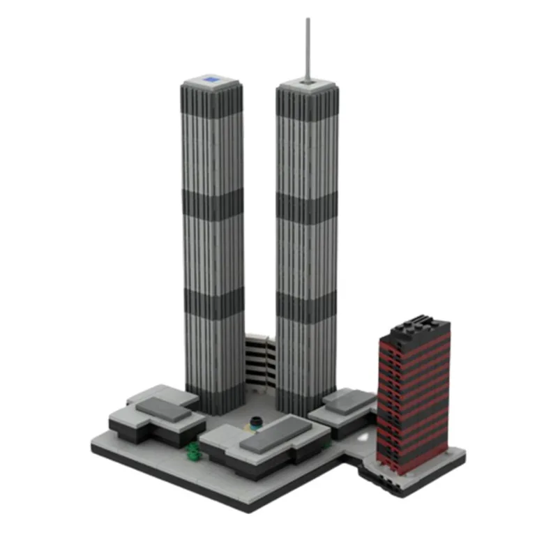 Fast delivery MOC-157149 World Trade Center miniature version 1:2000 small particle assembled building block toy building model