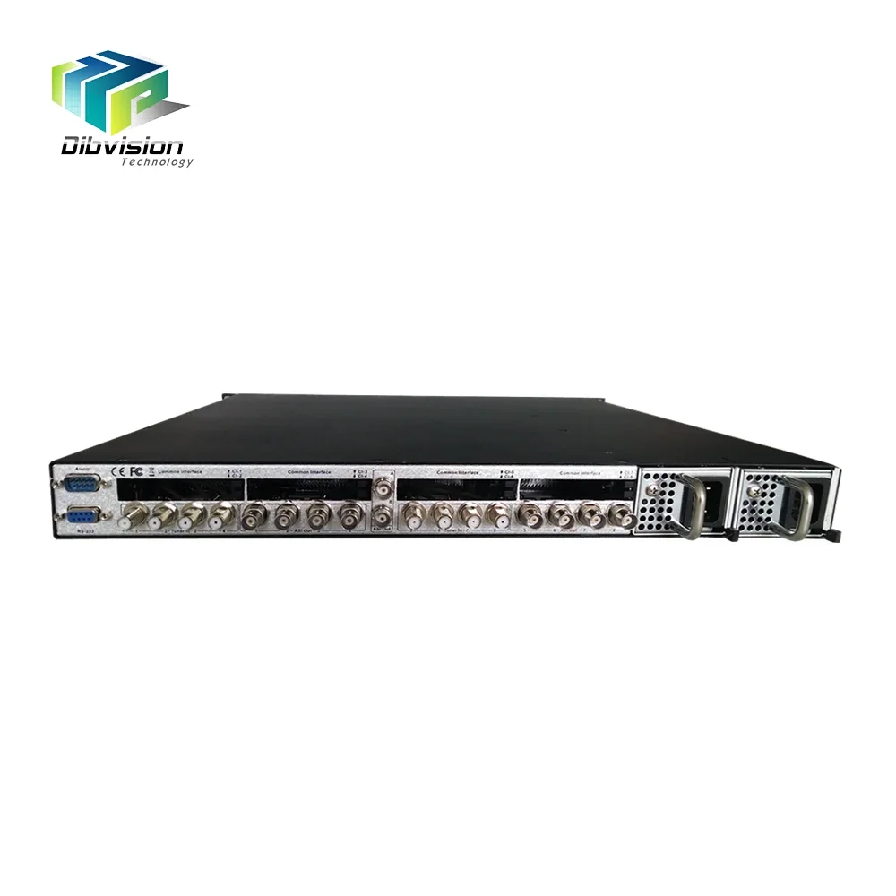 Universal 8 DVB-CI Slot satellite receiver decryption with 8 tuners input for pay TV services