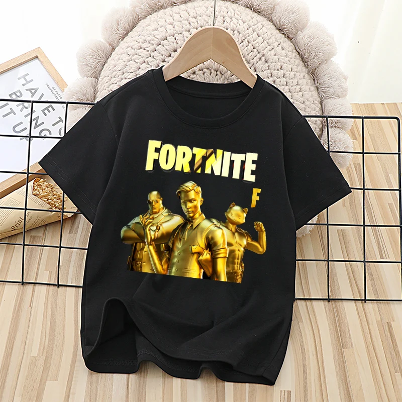 Fortnites Kids T-shirts Anime Printed Figures Fortress Night Tees Game Short Sleeves Summer Tops Boys Girl Children Clothes Gift