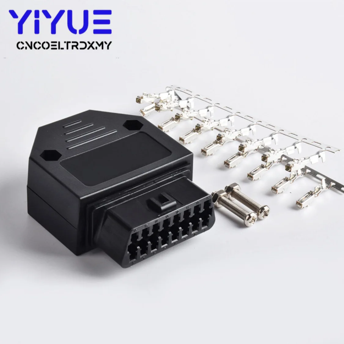 OBD2 16Pin Connector Enclosure Universal OBDII Female Connector+Female Plug+Terminals+Screw Adapter Diagnostic Interface Set