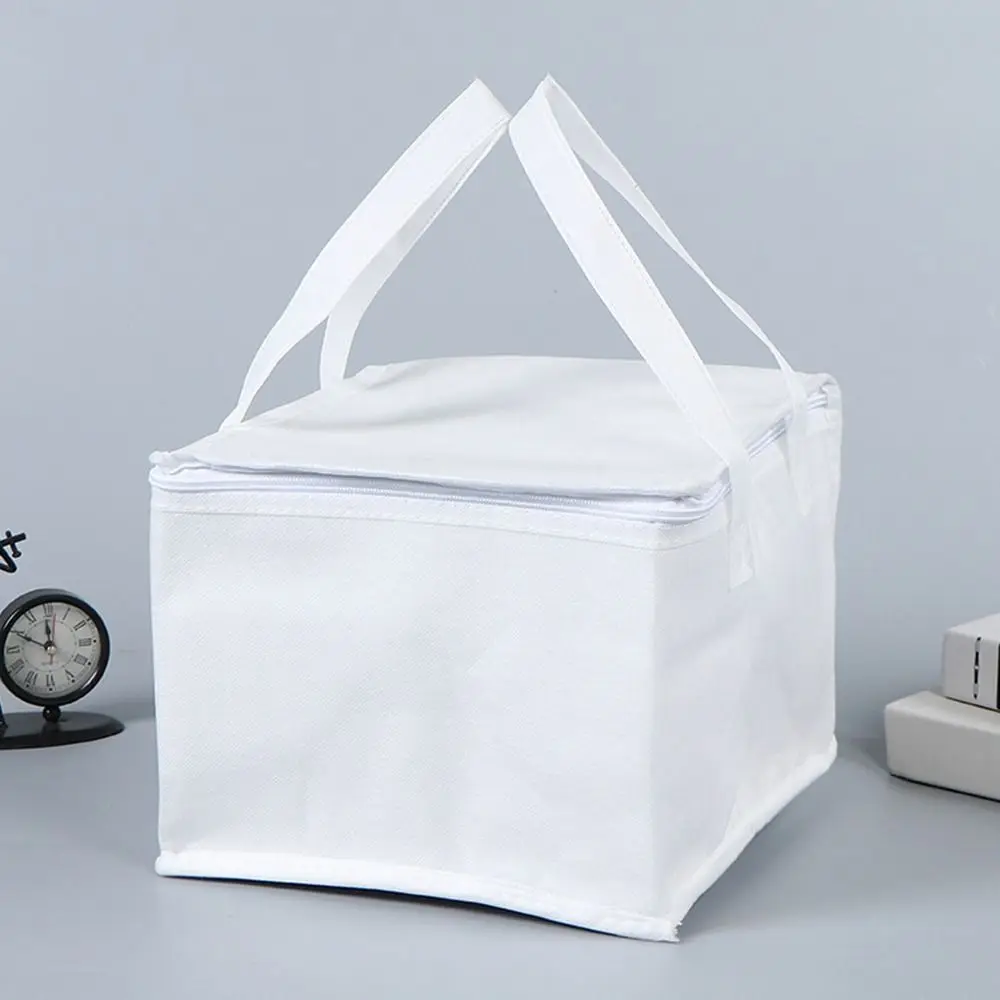 New Portable Insulated Thermal Cooler Bag Tin Foil Solid Color Refrigerated Bag Zip Drink Storage Outdoor Camping Picnic