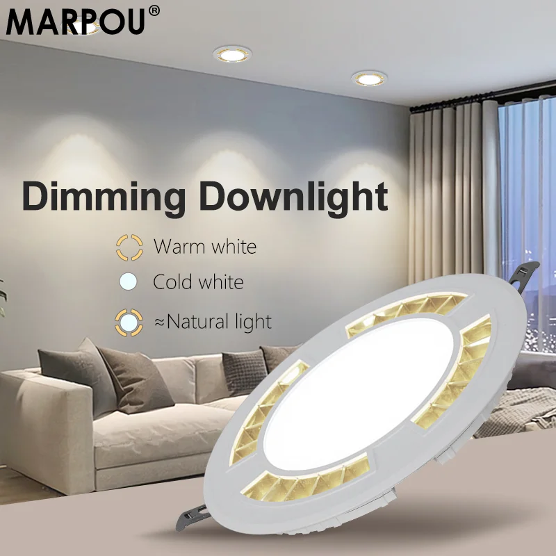 MARPOU LED Downlight 110V 220V Ceiling Recessed Indoor Led panel light 9W 13W 18W 24W Round Spot Lighting for Living room office