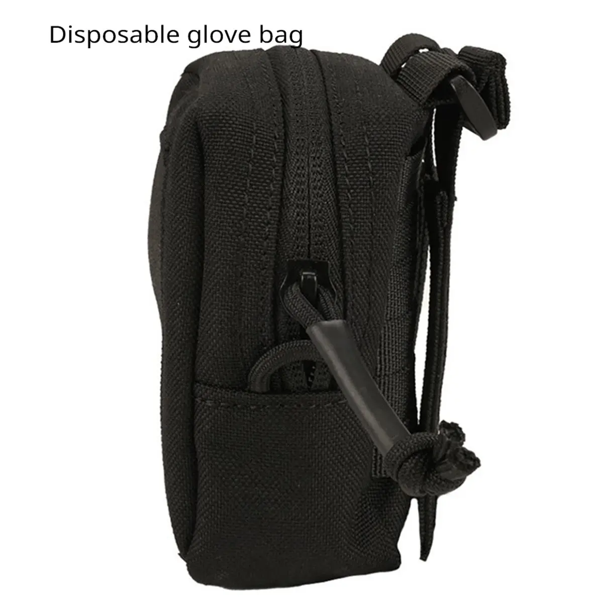 ABSF Disposable Glove Pouch Overlapping Elastic Flap Zipper Closure EMT Latex Glove Pouch IFAK Organizer Accesories B
