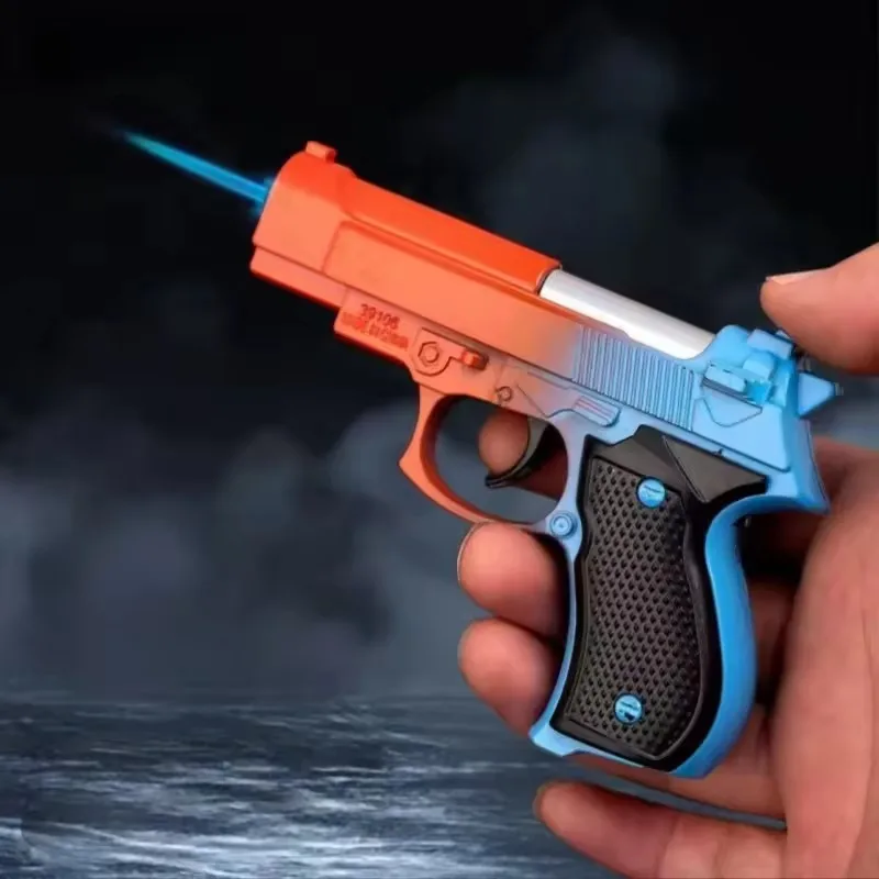 New Gradient Carrot Gun Inflatable Lighter Windproof Jet Powder Flame Outdoor Portable Stress Relieving Lighter Smoking Gift