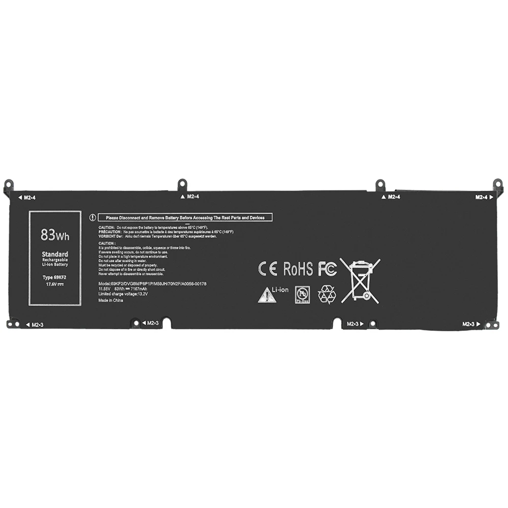 

69KF2 Battery for Dell Alienware M15 M17 R3 XPS 15 9500 Dell Precision 5550 5560 5570 11.55V 7167mAh 6 Cells