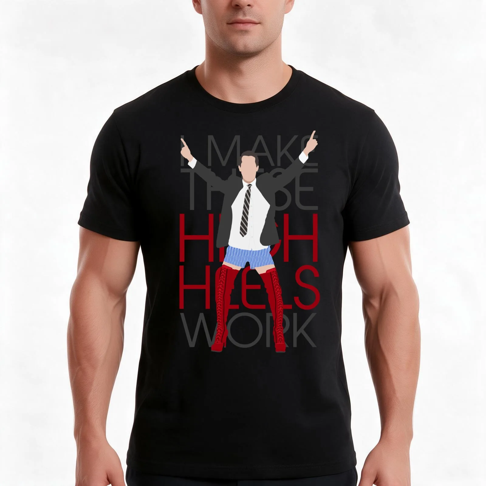 I MAKE THESE HIGH HEELS WORK-Kinky Boots Brendon Urie T-Shirt, Summer Casual Cotton Tee, Oversized Streetwear Tops, 100% Cotton