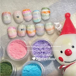 12boxes Fluffy Vermicelli Powder Nail Powder Super Shining Powder Nail Glitter Dust Nail Art Chrome Pigment Nail Decoration
