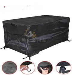 Cross-border 600D Oxford Cloth Black Outdoor Furniture Waterproof Cover Garden Combination Table and Chair Dust Cover