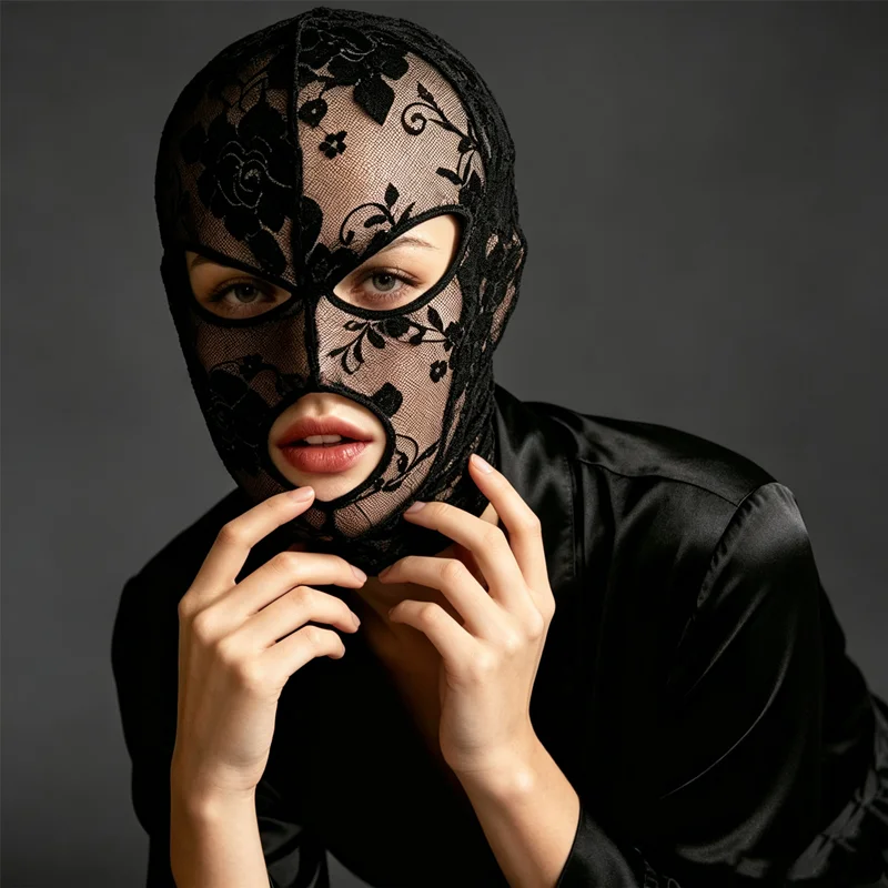 Schwarze Spitzenmaske für Damen, Maskerade-Partymaske, Erwachsenen-Spitzen-Gesichtsmaske, Kopfbedeckung für Festival, Halloween, Cosplay, Augenmaske
