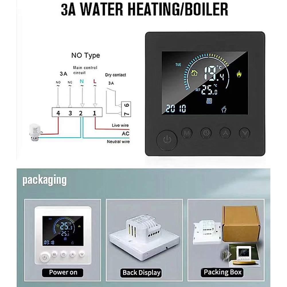 Voice Control Thermostat  WiFi Connected  Comfort and Energy Efficiency  Suitable for Electric Heating and Gas Boilers