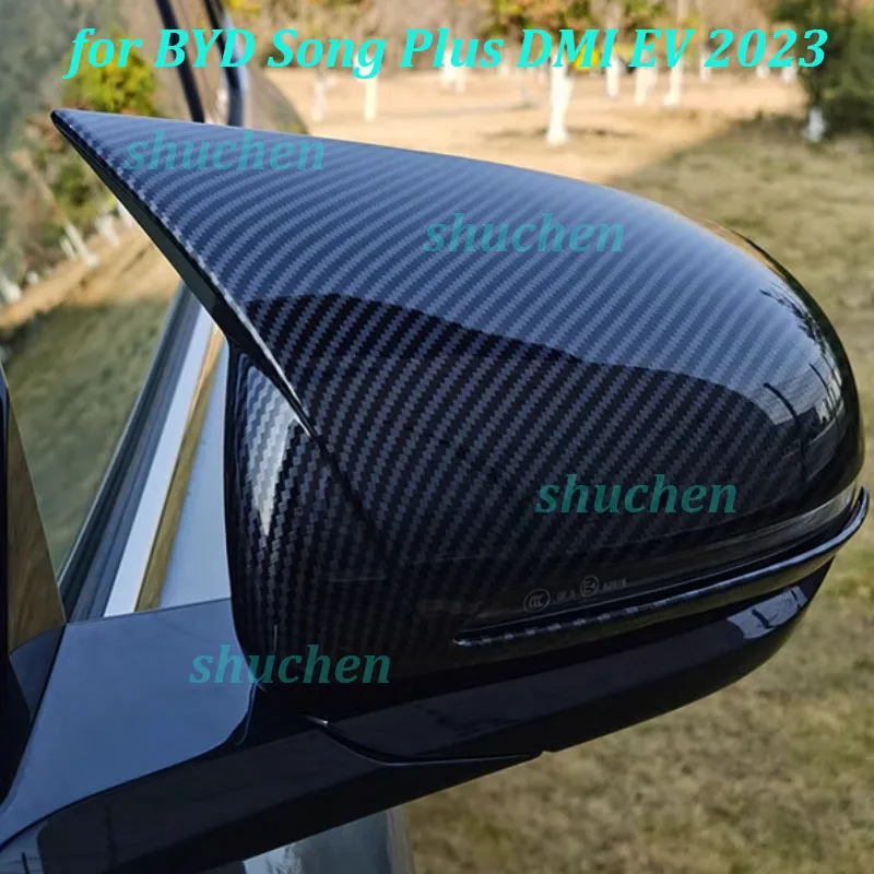 Car Rearview Mirror Cover for BYD Song Plus DMI EV 2023 Reverse Mirror Anti-collision Shell Cover Exterior Accessories