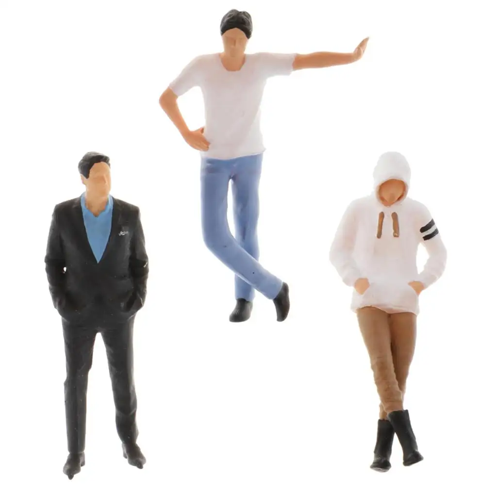 3 Pieces 1/64 Model Characters PVC Layout Table Model Group