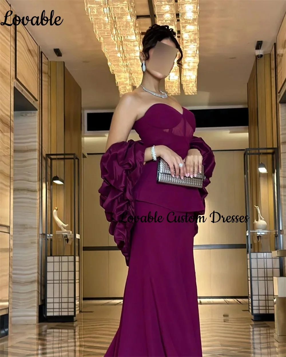 فساتين دبي للحفلات الراقصة مخصصة على شكل حرف a على شكل قلب كشكش مناسبة رسمية فساتين بطول الأرض وسحاب حتى الأشرطة فستان الحفلات #3