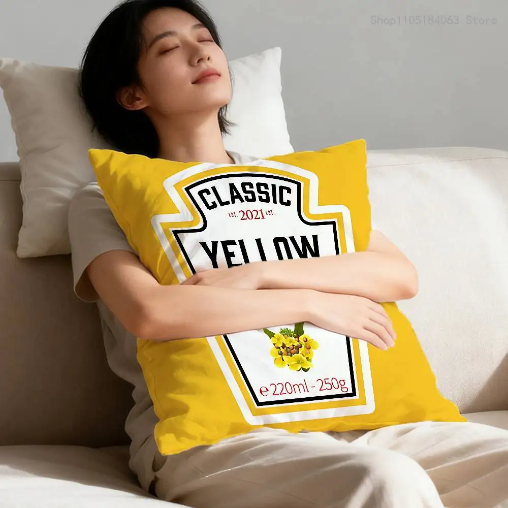 H-Heinz Tomato Ketchup Pillow Case For Sofa Decor Car Office Room Printing Cushion Cover Decorations and Protector