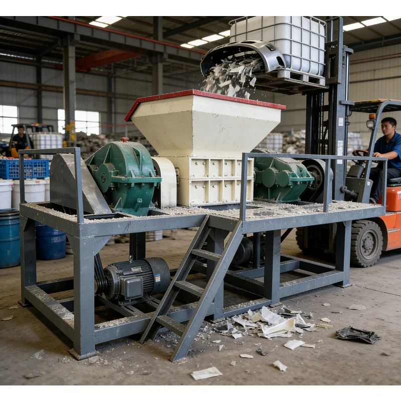 10 Ton/H Metal Plastic Double Shaft Shredder Coconut Husk Shredder Machine