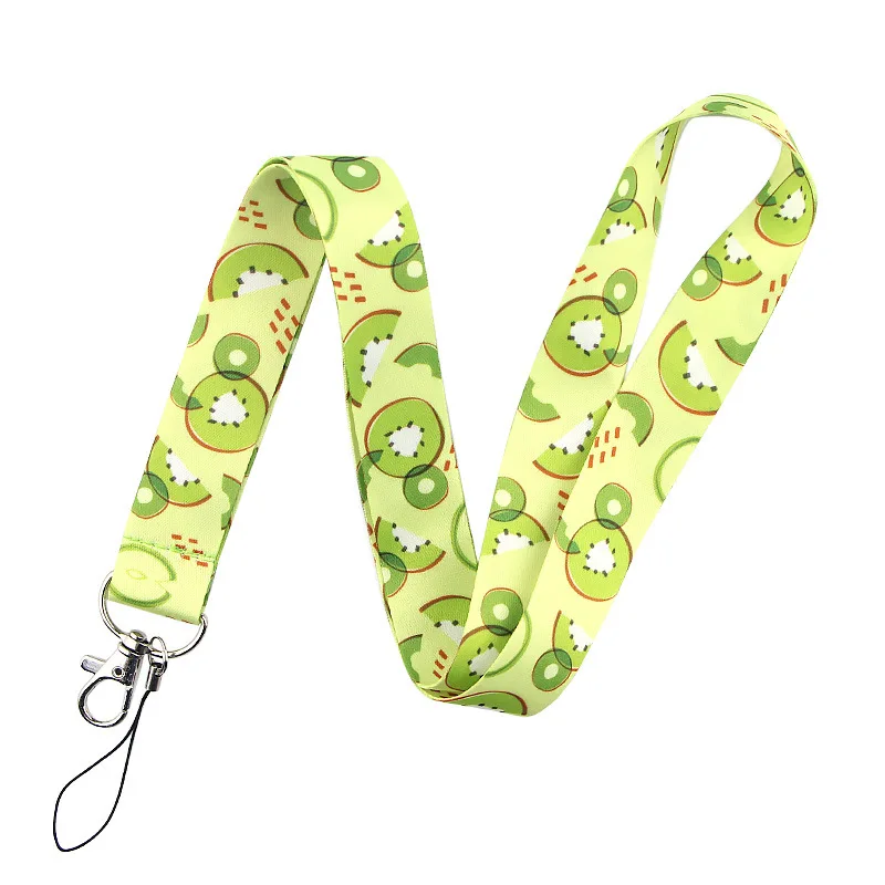 Famous Fresh Fruits Lanyard Keychain ID Card Pass Gym Mobile Phone USB Badge Key Ring Holder Neck Straps