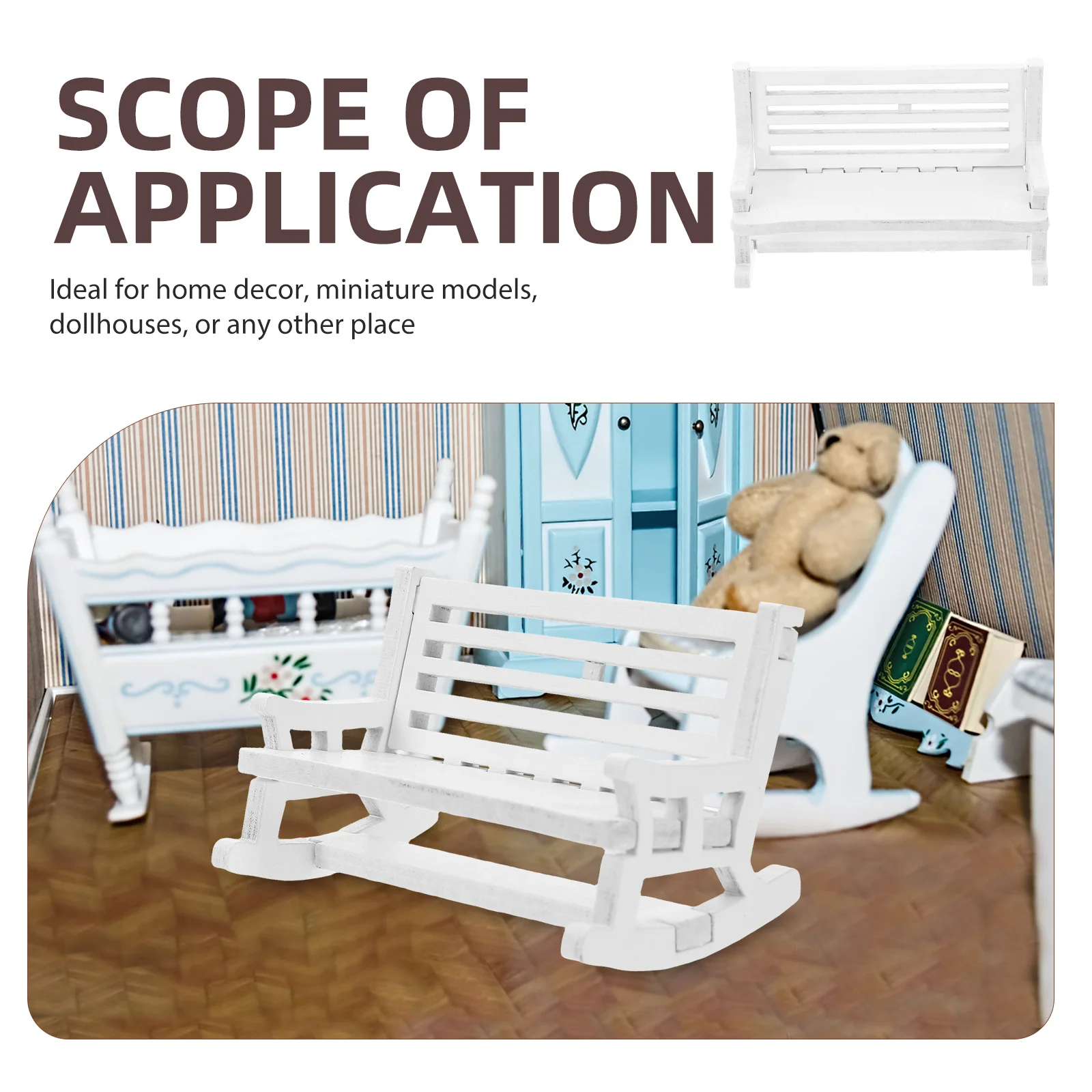 2 個ヴィンテージ木製ロッキングチェアミニチュア家具装飾卓上小さな木製椅子ホームデスクトップマイクロランドスケープ用