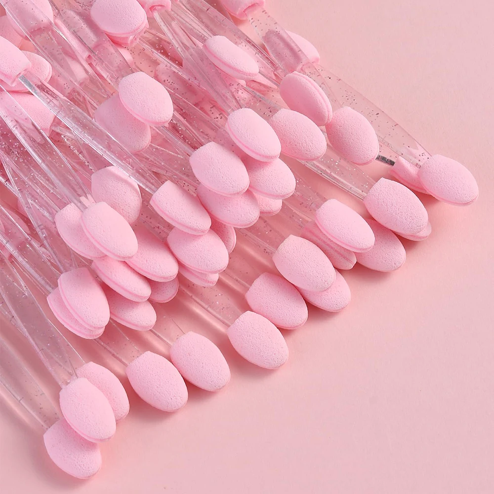 

50pcs/pack Chrome Glitter Pen Applicator Dual-end Eyeshadow Sponge Women Home Makeup Nails DIY Brushes Glitters Painting Pen