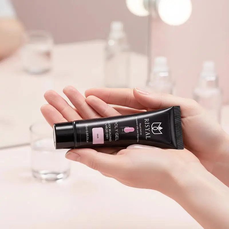15ml Nude Pnk Clear Acrylic Poly Extension Gel For Nail Extension Finger Quick Building Gel Enamel Polygels Builder Polish Gel