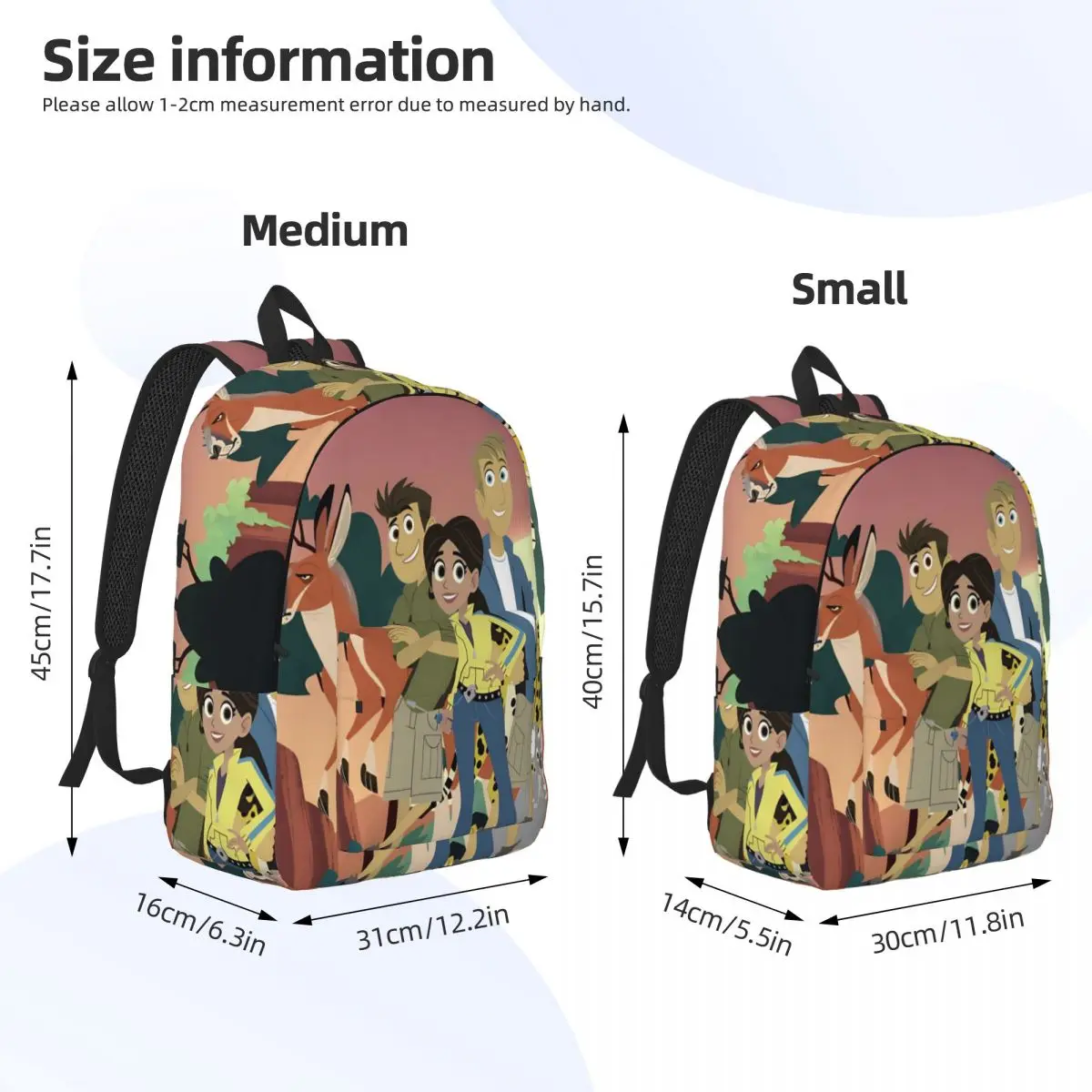 حقيبة ظهر Wild Kratts لطلاب المدارس الابتدائية لرياض الأطفال حقيبة كتب كرتونية كندية للأولاد والبنات والأطفال حقيبة نهارية للمشي لمسافات طويلة