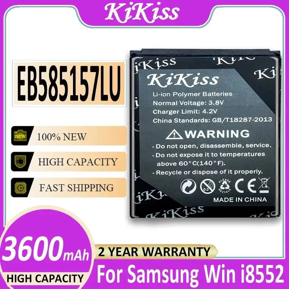 

Mobile Phone Battery For Samsung Galaxy Win I8552 I8558 I8550 I869 I8530 GT-I8552 GT-I8530 3600Mah EB585157LU Lightweight