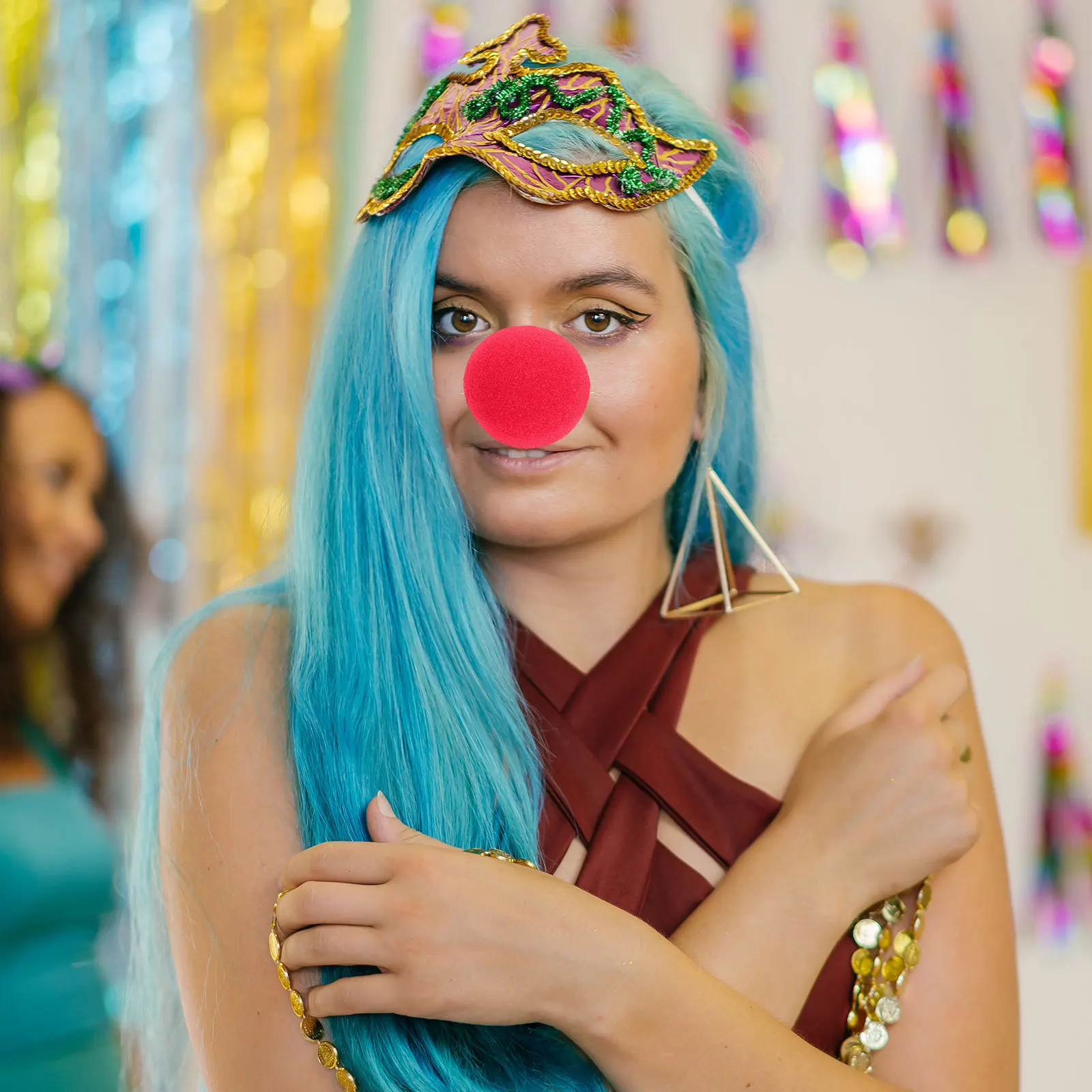 Red Clown Nose Accessory for Party Decor Carnival Costume Performance Prop Christmas Decoration Fun Gift Unisex