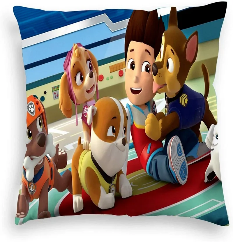 SPIN MASTER Cartoon Paw Patrol Dog Cute Pillowcase Car Sofa Anime Figures Pillow Cover Children Birthday Christmas Gifts 45cm